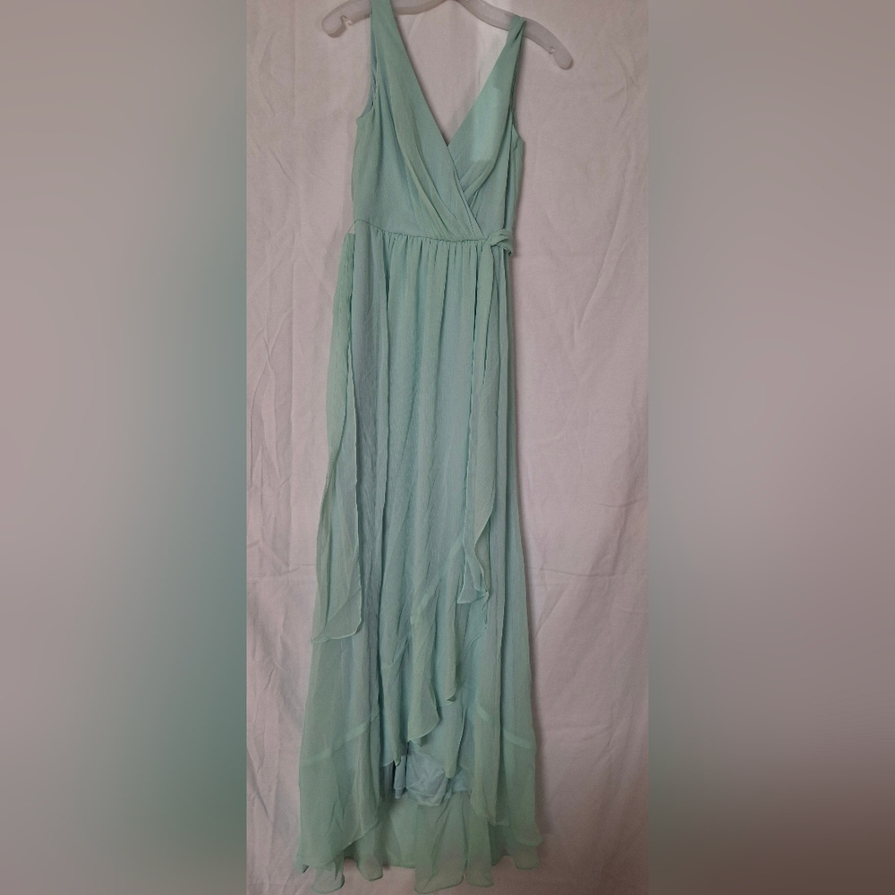David's Bridal Light Green Maxi Dress.Size 2